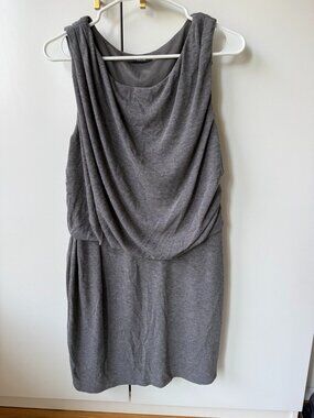 Ruched gray sleeveless dress